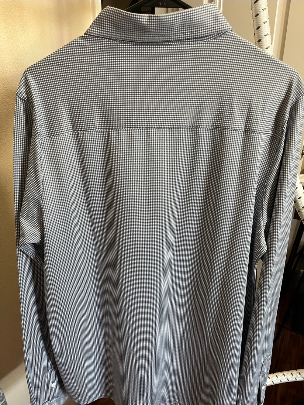 Travis Mathew Black & White Micro Check Button-Up Shirt - Picture 3 of 7